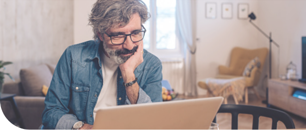 Patient Resources | Man on computer